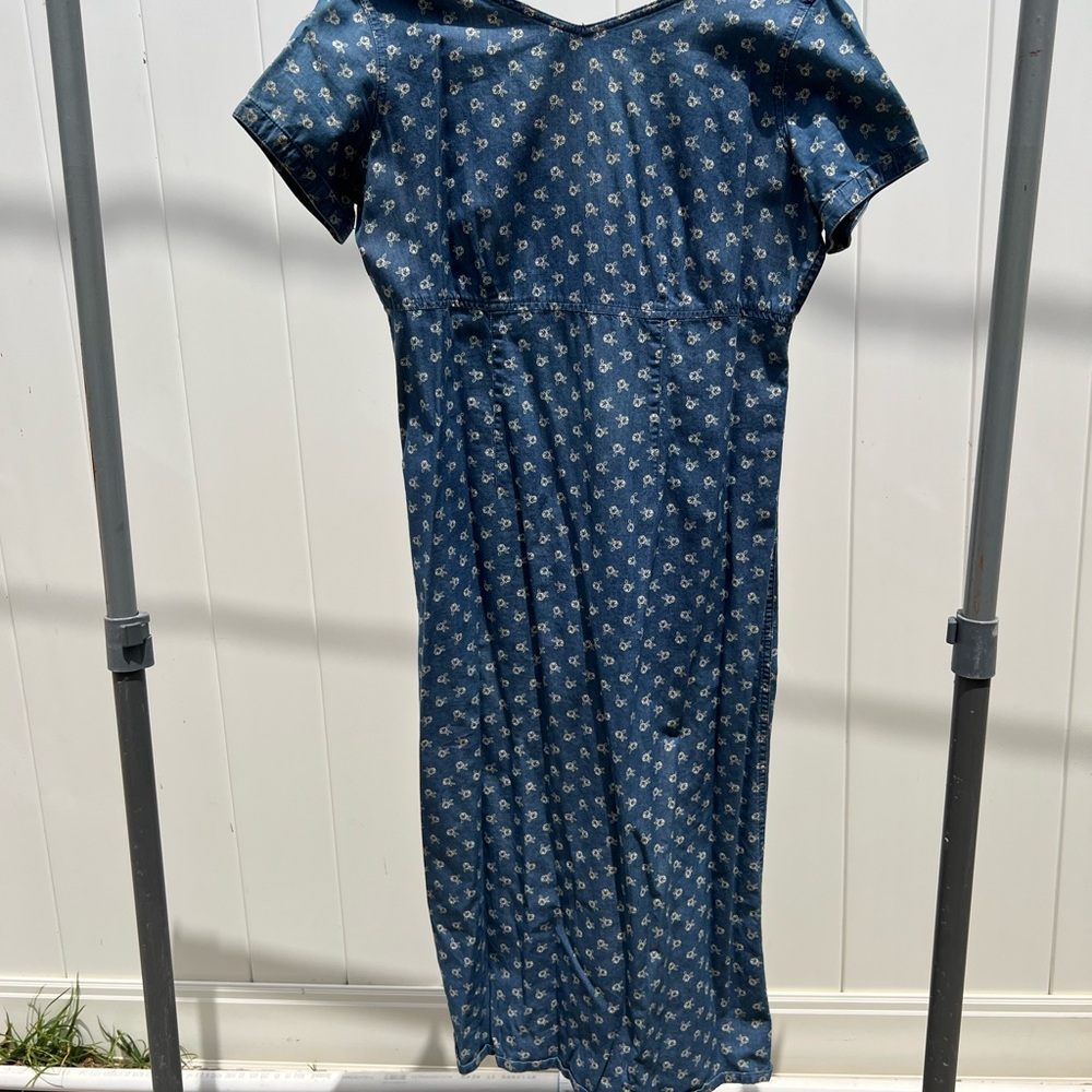 VINTAGE. Liz Claiborne Blue Midi Dress